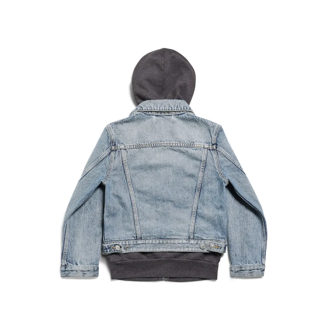 Giacca Denim Patched da Donna in Blu/grigio