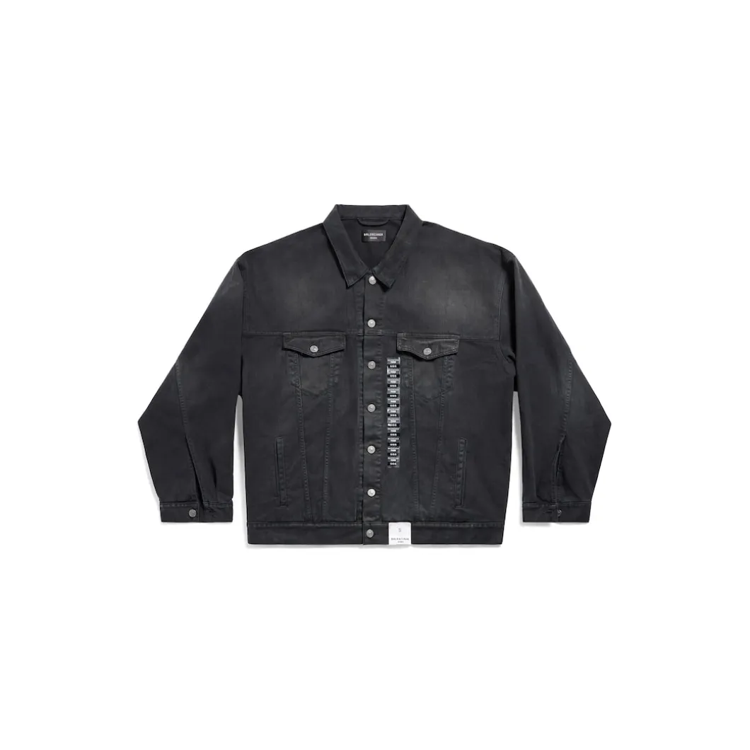 Giacca Denim Size Sticker in Nero