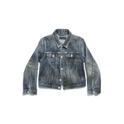 Giacca In Denim Shrunk da Donna in Azzurro