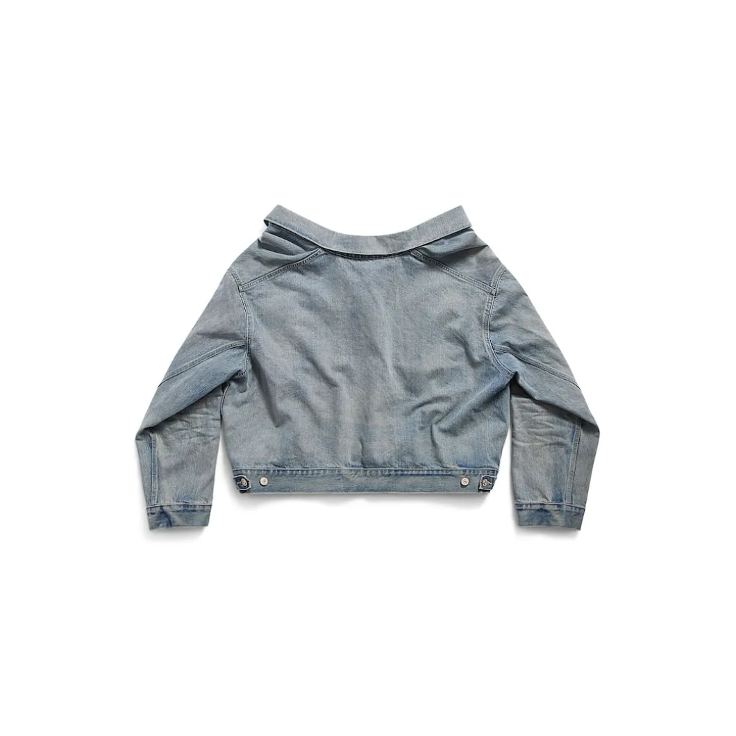 Giacca Off Shoulder in Azzurro