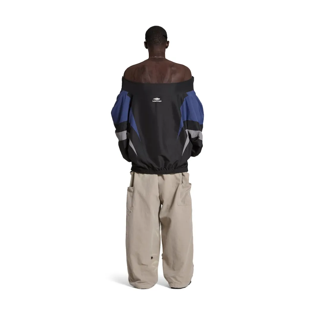 Giacca Off Shoulder Tracksuit 3b Sports Icon in Nero