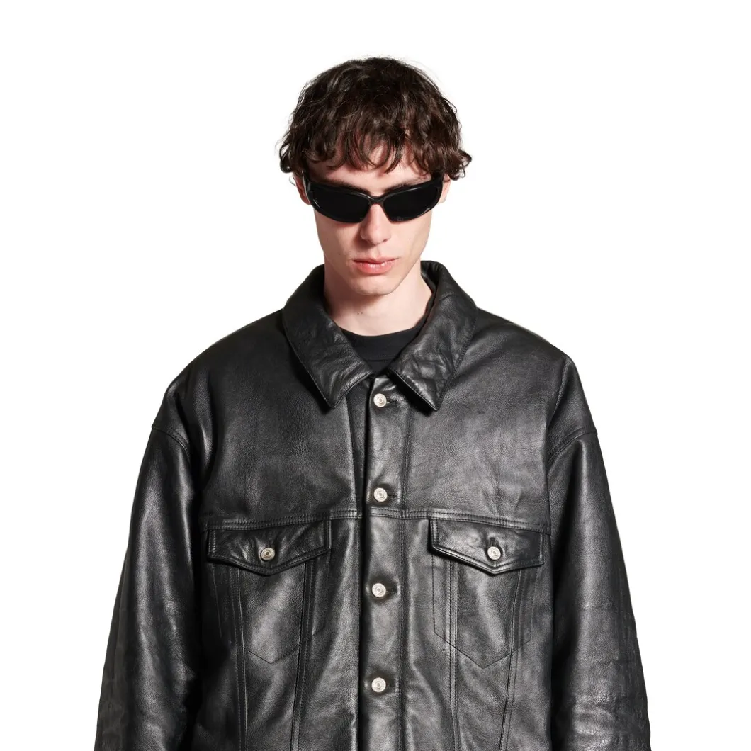 Giacca Padded Oversize da Uomo in Nero