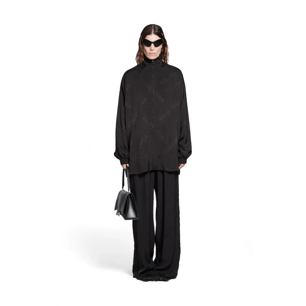 Giacca Tracksuit Bal Diagonal Allover Fluida da Donna in Nero