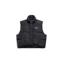 Gilet Puffer Cocoon Political Campaign in Nero