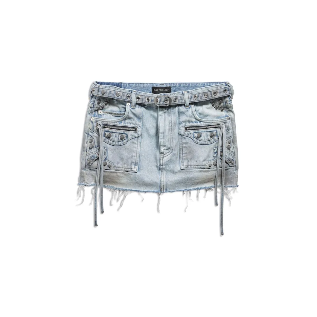 Gonna Cagole Mini da Donna in Blu