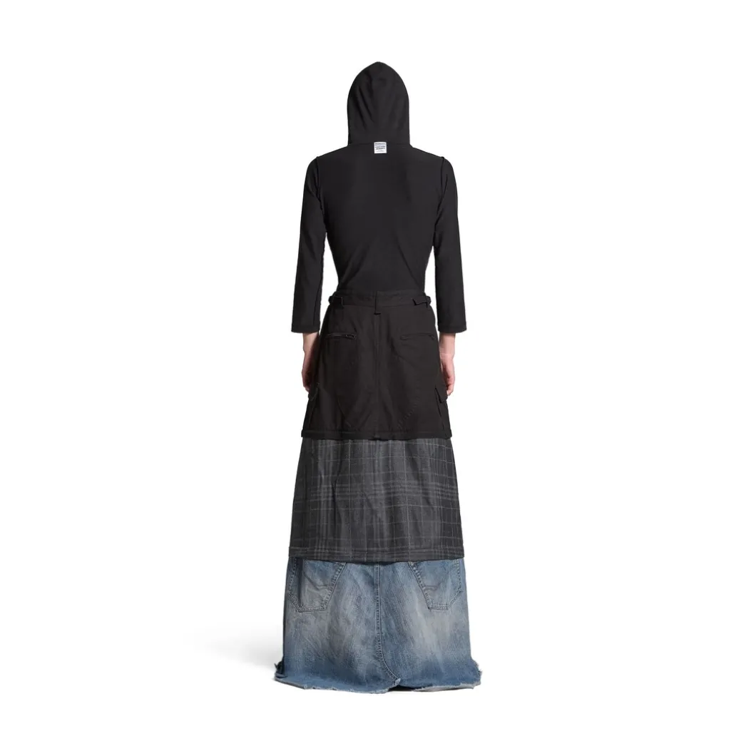 Gonna Maxi Layered Cargo da Donna in Multicolore