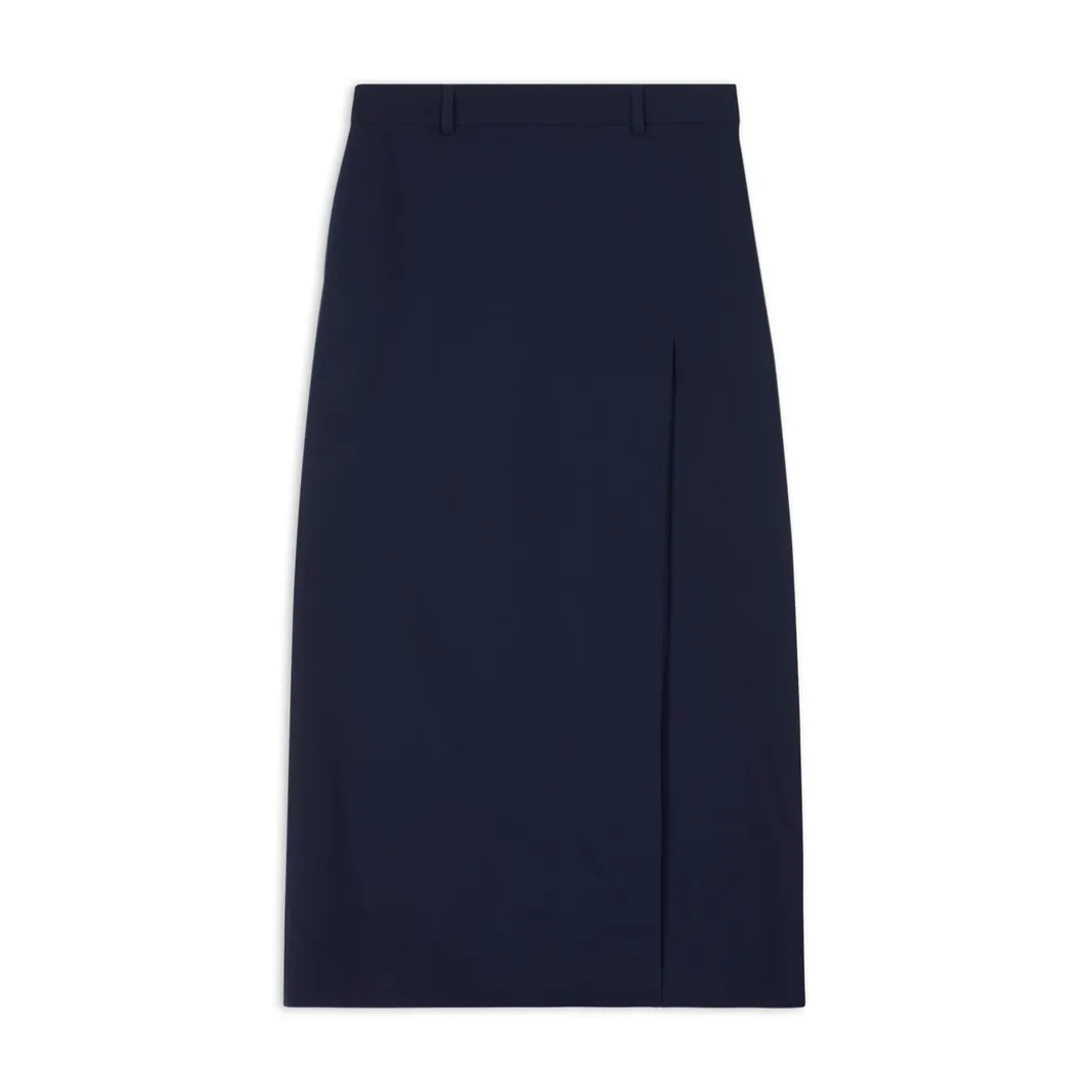 Gonna Tailored Con Spacco in Blu Navy