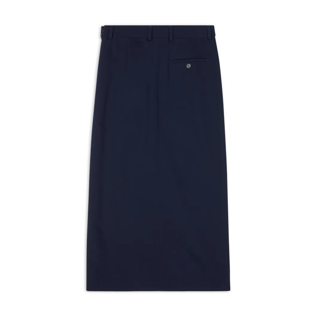 Gonna Tailored Con Spacco in Blu Navy