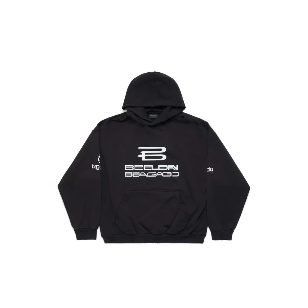 Hoodie Ai Generated Medium Fit in Nero/bianco
