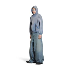 Hoodie Balenciaga Back Medium Fit in Blu