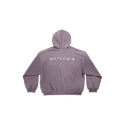 Hoodie Balenciaga Back Medium Fit in Viola/grigio