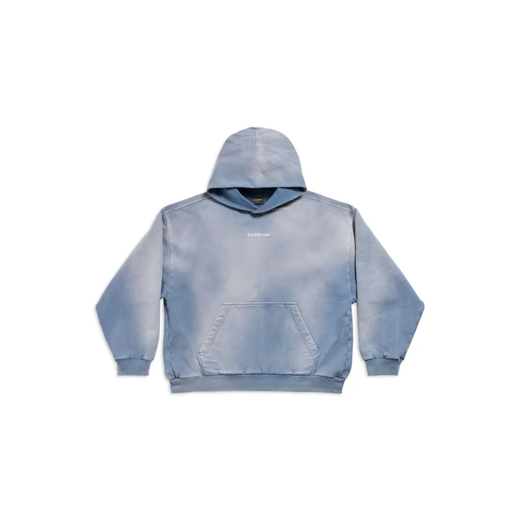 Hoodie Balenciaga Back Medium Fit in Blu