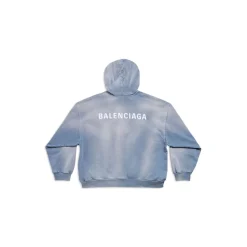 Hoodie Balenciaga Back Medium Fit in Blu
