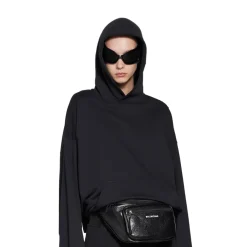 Hoodie Balenciaga Medium Fit in Nero D&eacute;lav&eacute;
