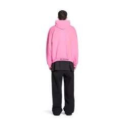 Hoodie Balenciaga Oversize in Rosa/nero