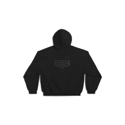 Hoodie Bb Paris Strass Large Fit in Nero Délavé