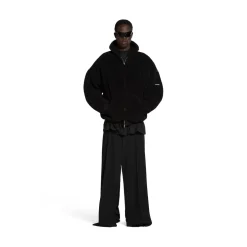 Hoodie Capospalla Oversize Con Zip in Nero