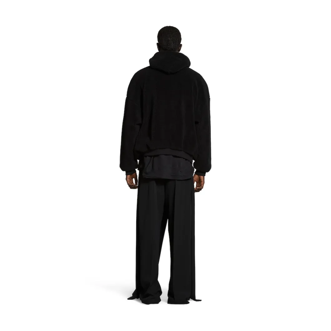 Hoodie Capospalla Oversize Con Zip in Nero