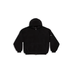 Hoodie Capospalla Oversize Con Zip in Nero