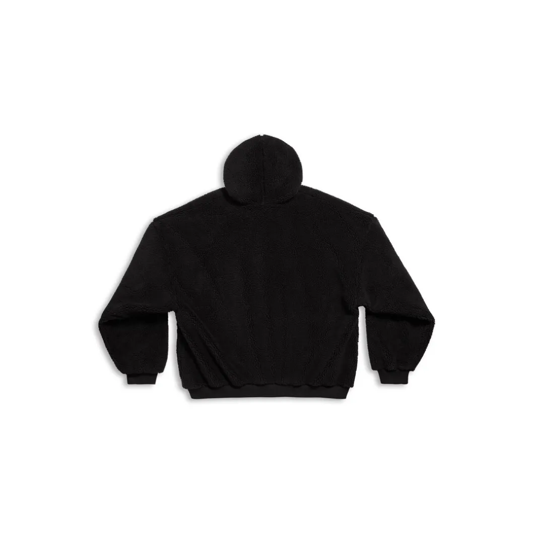 Hoodie Capospalla Oversize Con Zip in Nero