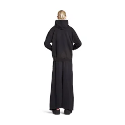 Hoodie Con Cerniera Balenciaga Paris Small Fit in Nero D&eacute;lav&eacute;