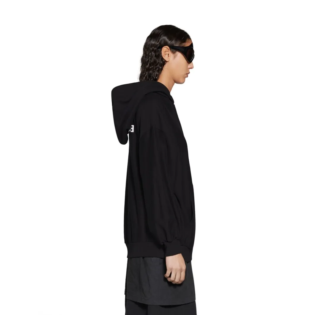 Hoodie Con Cerniera Mirror Balenciaga Small Fit in Nero