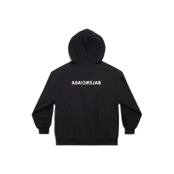 Hoodie Con Cerniera Mirror Balenciaga Small Fit in Nero
