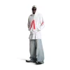 Hoodie Con Zip Balenciaga Music | Archive Series Connected Medium Fit in Grigio Chiaro/rosso