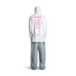Hoodie Con Zip Balenciaga Music | Archive Series Connected Medium Fit in Grigio Chiaro/rosso