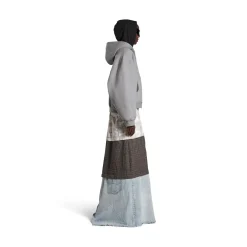 Hoodie Con Zip Boxy Unity Sports Icon Large Fit in Gris/bianco