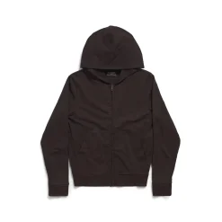 Hoodie Con Zip Slim Fit in Nero