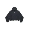 Hoodie Cropped Unity Sports Icon Oversize in Nero/bianco