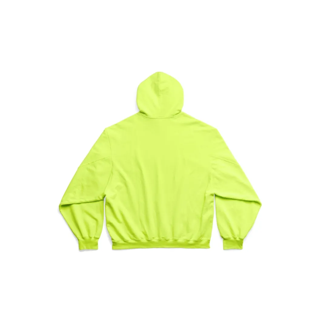 Hoodie Destroyed Caps in Giallo Fluo