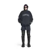 Hoodie Diy Metal Outline Oversize in Nero/bianco
