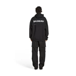 Hoodie Hand-drawn Balenciaga Medium Fit da Donna in Nero