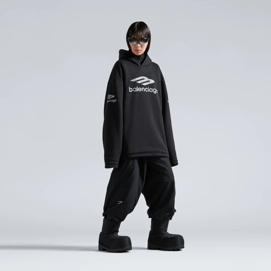 Hoodie Idrorepellente 3b Sports Icon Oversize in Nero