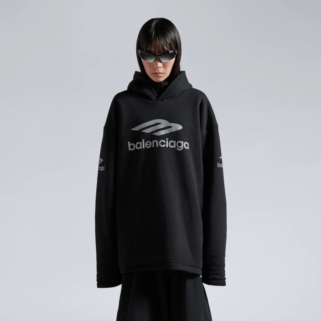 Hoodie Idrorepellente 3b Sports Icon Oversize in Nero