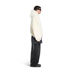 Hoodie Outerwear Con Zip in Beige Chiaro