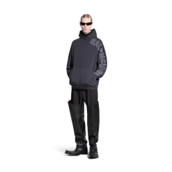 Hoodie Outline Oversize in Nero D&eacute;lav&eacute;