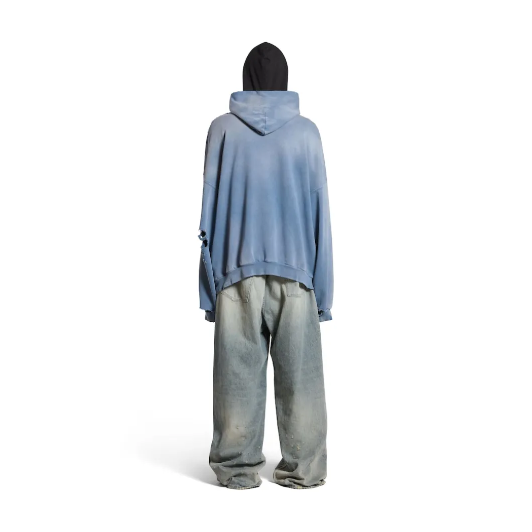 Hoodie Paris Moon Oversize in Blu