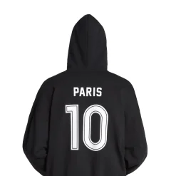 Hoodie Paris Soccer Con Zip Medium Fit in Nero/bianco