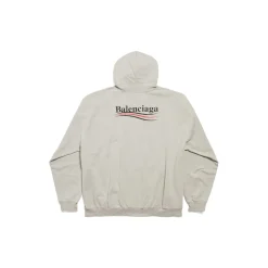 Hoodie Political Campaign Large Fit in Bianco Sporco
