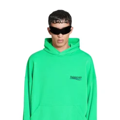 Hoodie Political Campaign Oversize in Verde/nero/blu