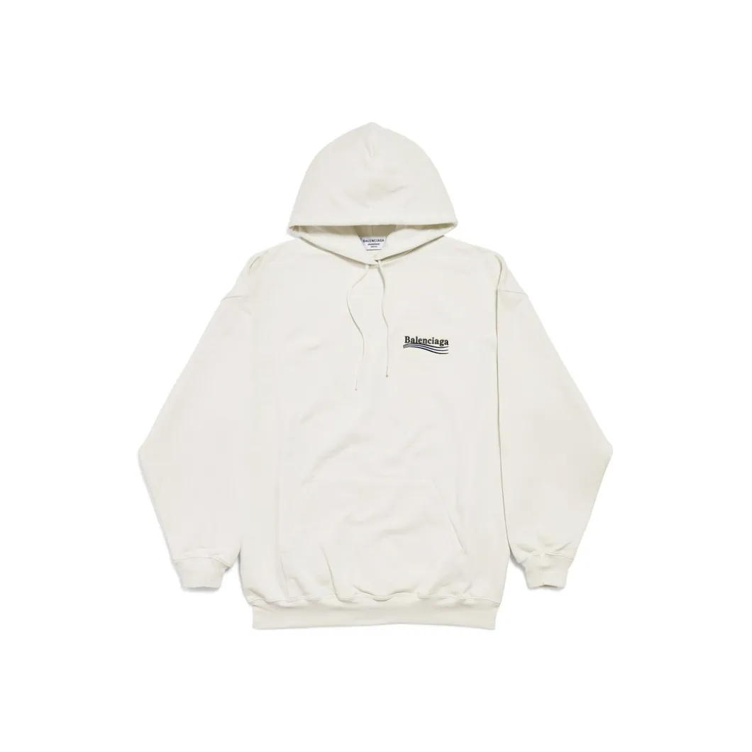 Hoodie Political Campaign Medium Fit da Donna in Bianco