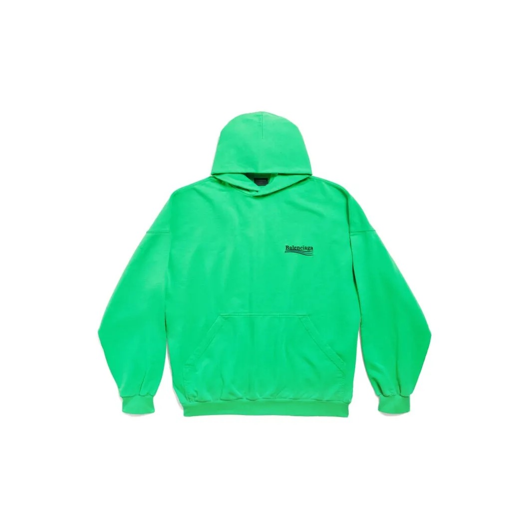 Hoodie Political Campaign Oversize in Verde/nero/blu