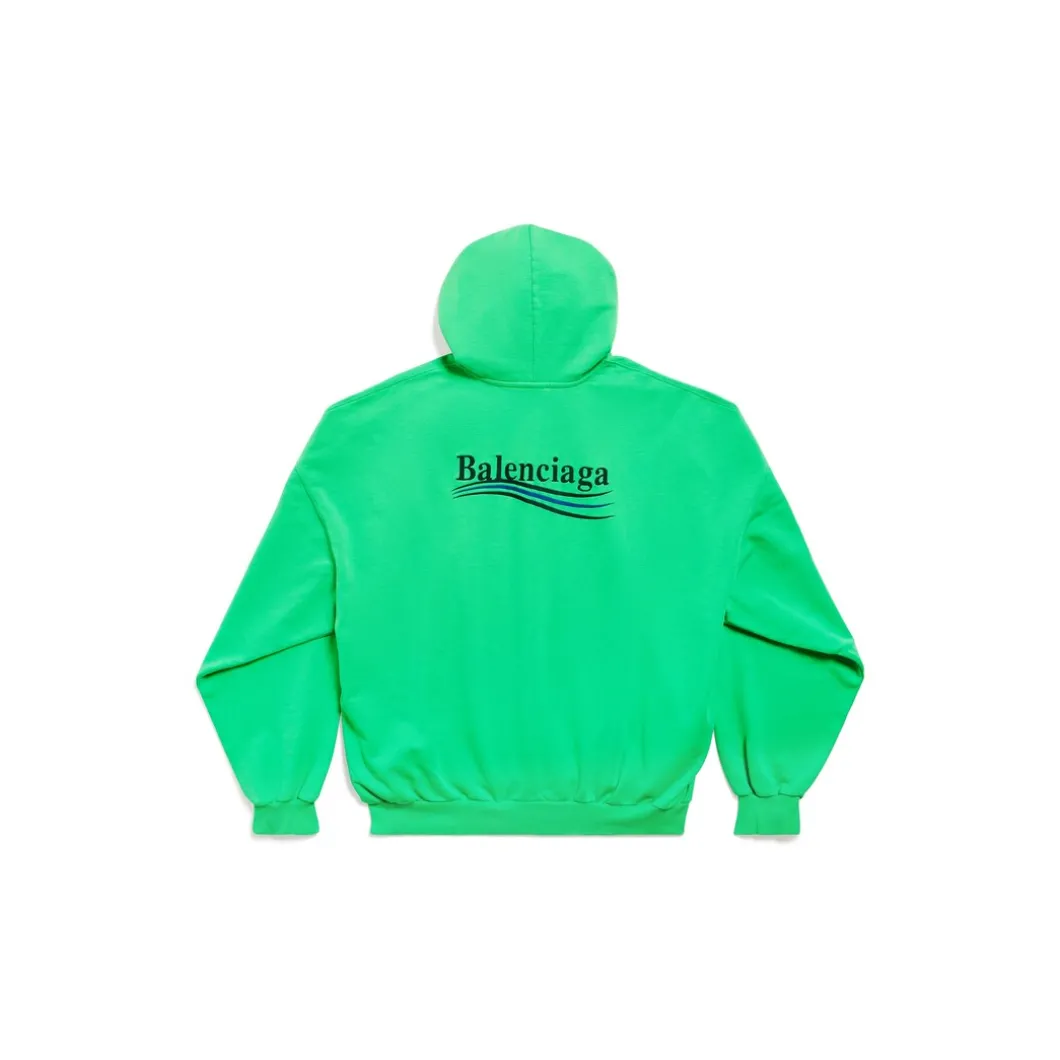 Hoodie Political Campaign Oversize in Verde/nero/blu