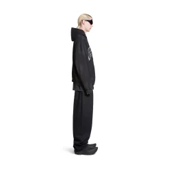 Hoodie Skater Oversize in Nero D&eacute;lav&eacute;