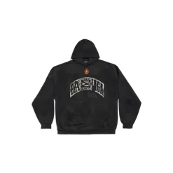 Hoodie Skater Oversize in Nero Délavé