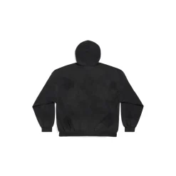 Hoodie Skater Oversize in Nero Délavé