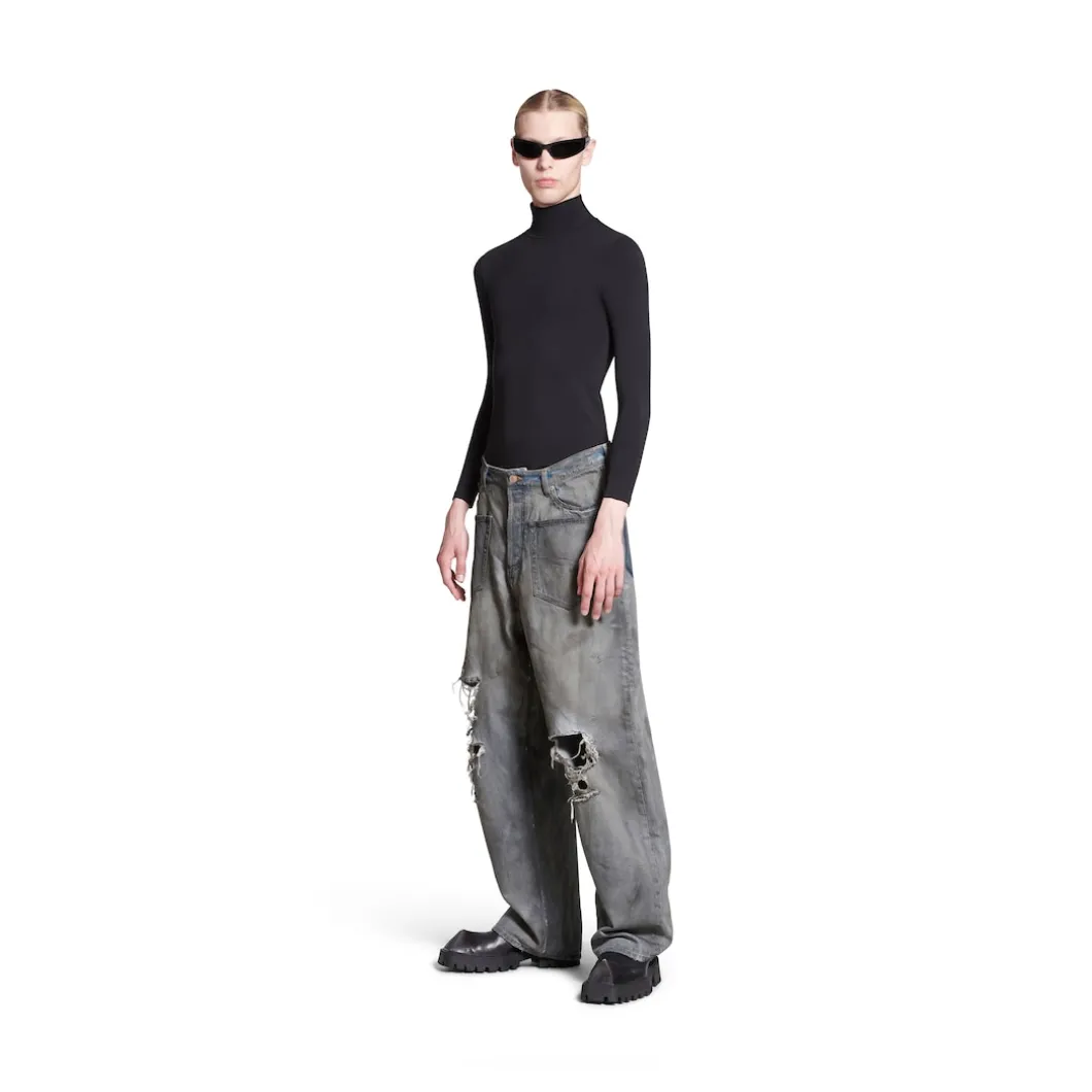 Jeans Baggy Con Tasche Patched in Blu